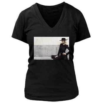 Claudia Schiffer Women's Deep V-Neck TShirt