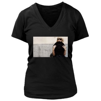 Claudia Schiffer Women's Deep V-Neck TShirt