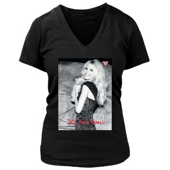 Claudia Schiffer Women's Deep V-Neck TShirt