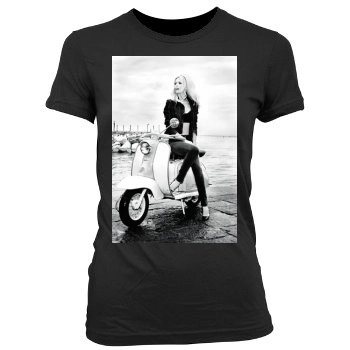 Claudia Schiffer Women's Junior Cut Crewneck T-Shirt