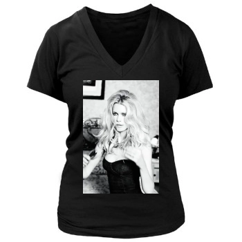 Claudia Schiffer Women's Deep V-Neck TShirt