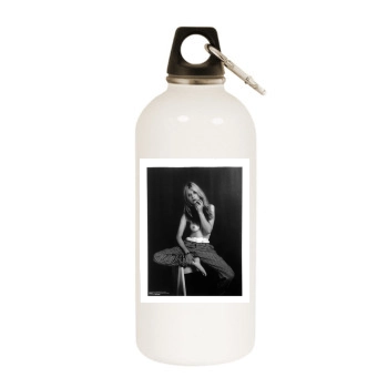 Clemence Poesy White Water Bottle With Carabiner