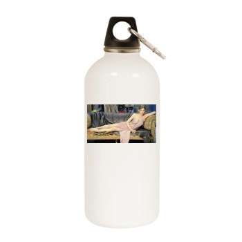 Clemence Poesy White Water Bottle With Carabiner