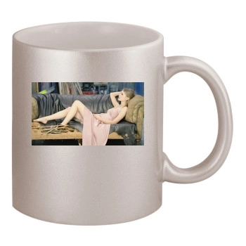 Clemence Poesy 11oz Metallic Silver Mug