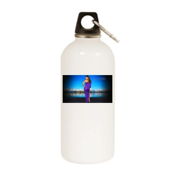 Cote De Pablo White Water Bottle With Carabiner