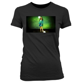 Cote De Pablo Women's Junior Cut Crewneck T-Shirt