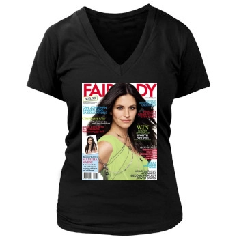 Courteney Cox Women's Deep V-Neck TShirt