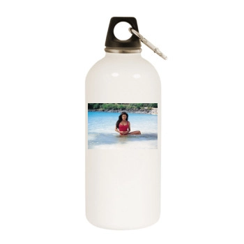 Krista Allen White Water Bottle With Carabiner