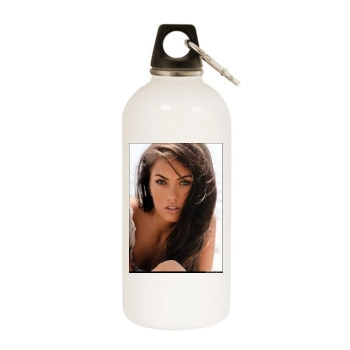 Megan Fox White Water Bottle With Carabiner