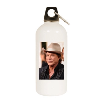 Mickey Rourke White Water Bottle With Carabiner