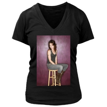 Lena Headey Women's Deep V-Neck TShirt