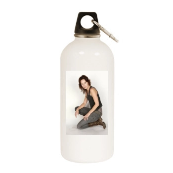 Lena Headey White Water Bottle With Carabiner