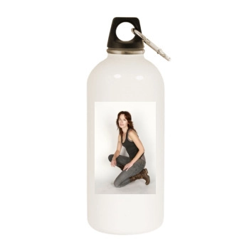 Lena Headey White Water Bottle With Carabiner