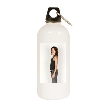 Lena Headey White Water Bottle With Carabiner