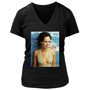 Lena Headey Women's Deep V-Neck TShirt