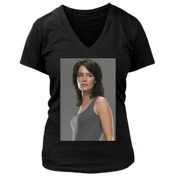 Lena Headey Women's Deep V-Neck TShirt