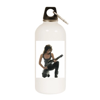 Lena Headey White Water Bottle With Carabiner