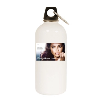 Adriana Lima White Water Bottle With Carabiner