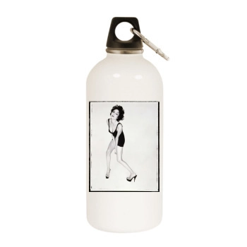 Angelina Jolie White Water Bottle With Carabiner