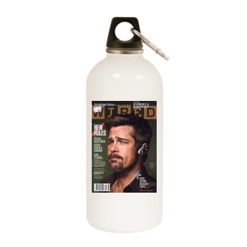 Brad Pitt White Water Bottle With Carabiner