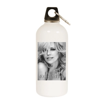 Charlize Theron White Water Bottle With Carabiner