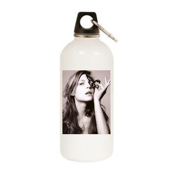 Clemence Poesy White Water Bottle With Carabiner