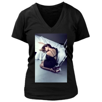 Eva Mendes Women's Deep V-Neck TShirt