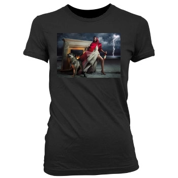 Eva Mendes Women's Junior Cut Crewneck T-Shirt