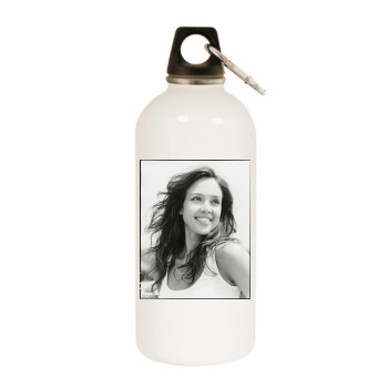 Jessica Alba White Water Bottle With Carabiner