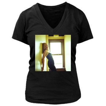 Julia Stiles Women's Deep V-Neck TShirt