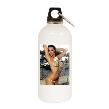 Emily Scott White Water Bottle With Carabiner