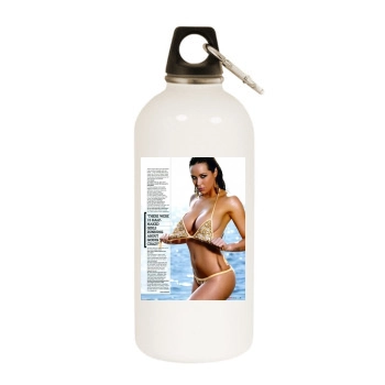 Emily Scott White Water Bottle With Carabiner