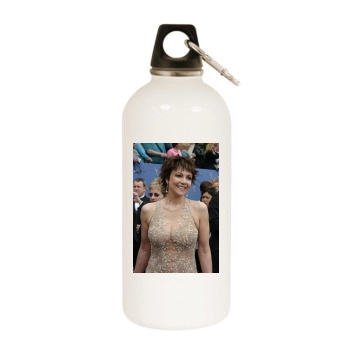 Emma Samms White Water Bottle With Carabiner