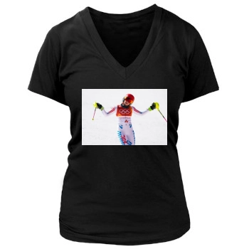 Mikaela Shiffrin Women's Deep V-Neck TShirt