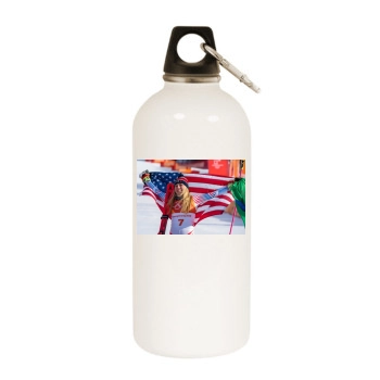 Mikaela Shiffrin White Water Bottle With Carabiner