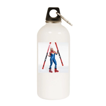 Mikaela Shiffrin White Water Bottle With Carabiner