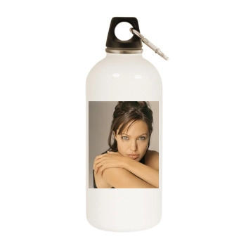 Angelina Jolie White Water Bottle With Carabiner