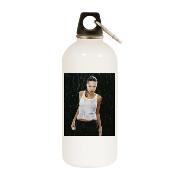 Angelina Jolie White Water Bottle With Carabiner