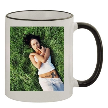 Angelina Jolie 11oz Colored Rim & Handle Mug