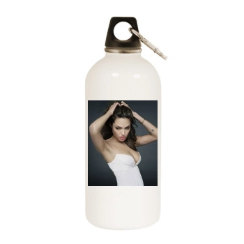 Angelina Jolie White Water Bottle With Carabiner