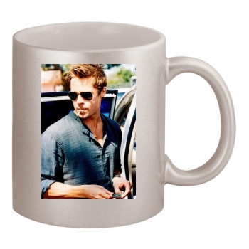 Brad Pitt 11oz Metallic Silver Mug