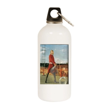 Carmen Kass White Water Bottle With Carabiner