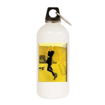 Carmen Kass White Water Bottle With Carabiner