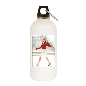 Carmen Kass White Water Bottle With Carabiner