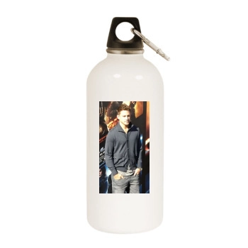 Channing Tatum White Water Bottle With Carabiner