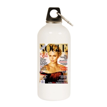 Charlize Theron White Water Bottle With Carabiner