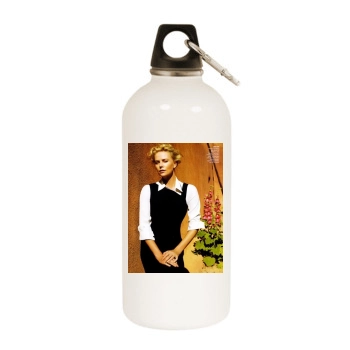 Charlize Theron White Water Bottle With Carabiner