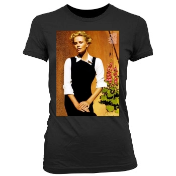 Charlize Theron Women's Junior Cut Crewneck T-Shirt