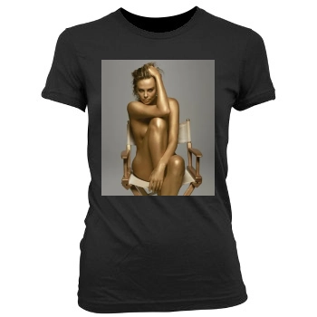 Charlize Theron Women's Junior Cut Crewneck T-Shirt