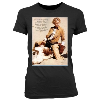 Charlize Theron Women's Junior Cut Crewneck T-Shirt